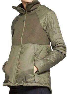 Champion Olive Quilted Panel Puffer Jacket - Women LIMITED TIME FREE SHIPPING